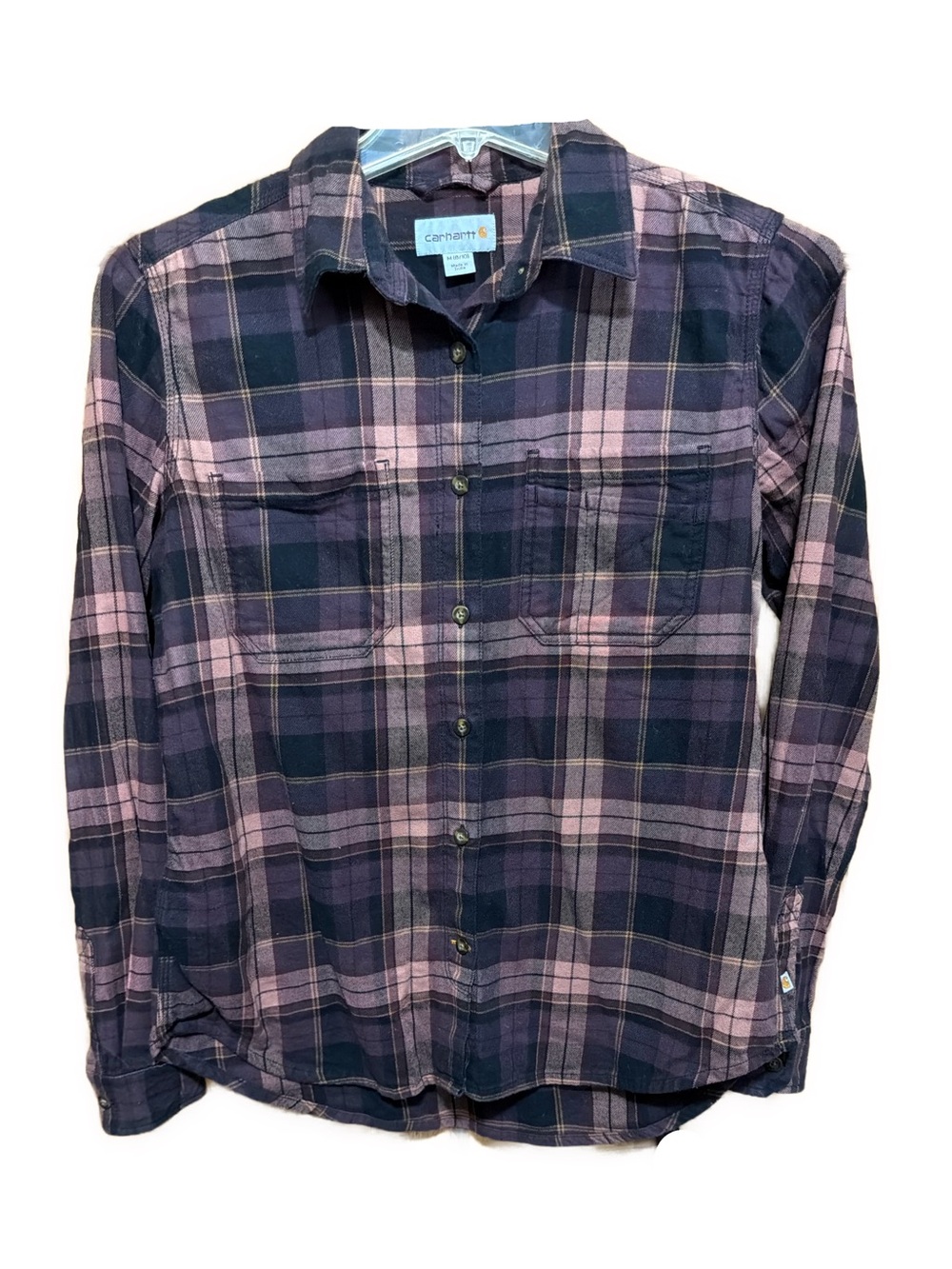 Carhartt Women's Rugged Flex Hamilton Shirt Purple, Coral & Black Medium